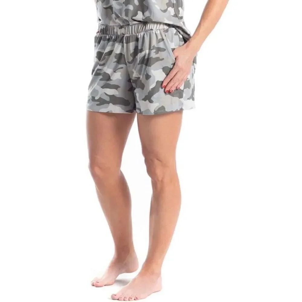 Juju jams women’s camo print pajama shorts with pockets size large 